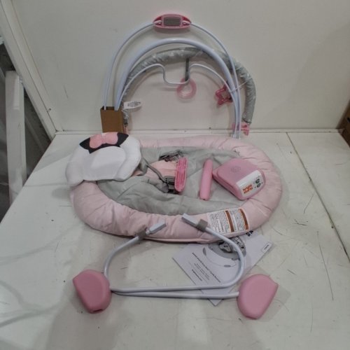 BRIGHT STARTS DISNEY MINNIE MOUSE BABY BOUNCE WITH SOOTHING VIBRATIONS, 23" X 19" - ROSY SKIES/PINK (MODEL: ‎12206) image 2