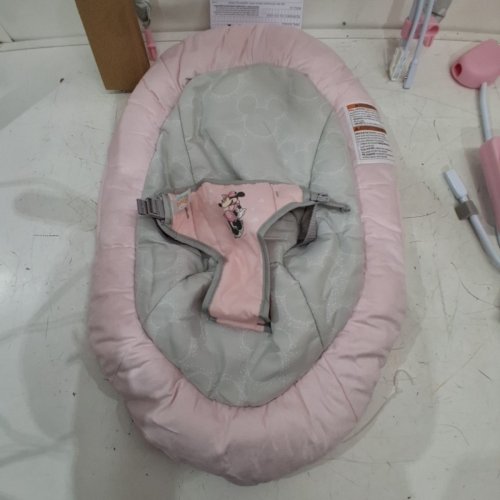 BRIGHT STARTS DISNEY MINNIE MOUSE BABY BOUNCE WITH SOOTHING VIBRATIONS, 23" X 19" - ROSY SKIES/PINK (MODEL: ‎12206) image 3