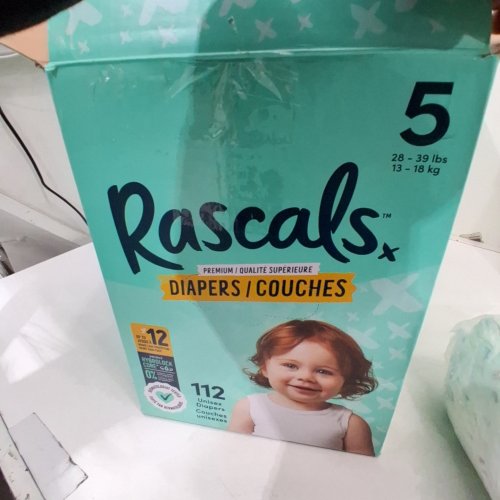 94PK RASCALS PREMIUM ABSORBENT BABY DIAPERS- SIZE 5 (28-39 LBS) image 2