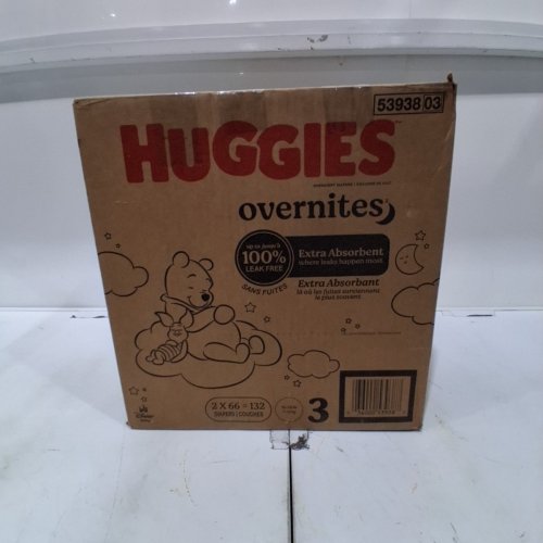 132PK HUGGIES OVERNITES NIGHT TIME BABY DIAPERS - SIZE 3 - WINNIE THE POOH - (MODEL: 5454701) image 3