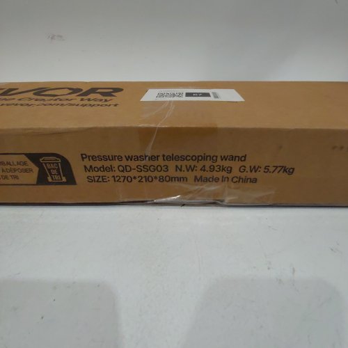 TELESCOPING PRESSURE WASHER WAND WITH HARNESS - 18FT - 4000 PSI - SILVER/BLACK (MODEL: QD-SSG03) image 2