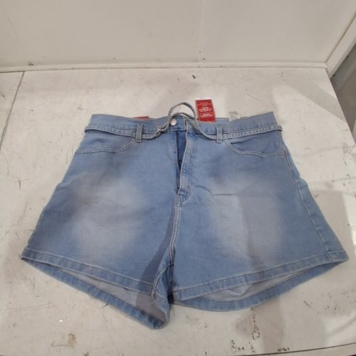 WOMEN'S LEVI STRAUSS SIGNATURE HIGH RISE DENIM SHORTS WITH BELT - 18 - LIGHT BLUE image 2