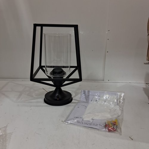 NAANAN SEMI FLUSH MOUNT LIGHT FIXTURE WITH GLASS SHADE - BLACK image 3