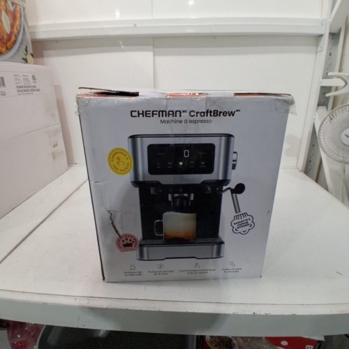 CHEFMAN CRAFTBREW 15-BAR PUMP DIGITAL ESPRESSO MAKER WITH STEAM WAND FOR LATTE & CAPPUCCINO - 1.5L - BLACK / SILVER (MODEL: RJ54-SS-15-D-AM) image 6