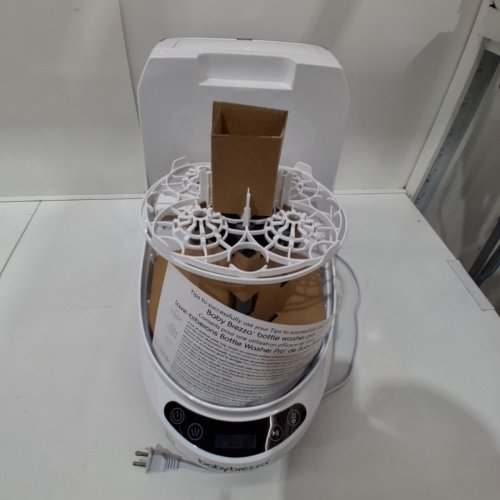 BABYBREZZA BOTTLE WASHER PRO 3-IN-1 WASHER/STERILIZER/DRYER - HOLDS 4 BOTTLES - BLACK/WHITE (MODEL: BRZ0103) image 4