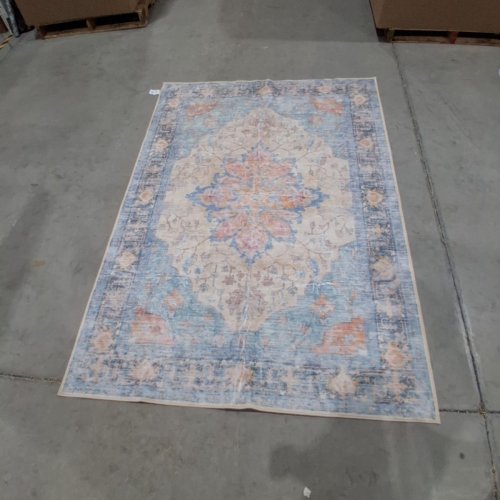 RELEANY WASHABLE FLORAL AREA RUG - 5FT X 7FT - MULTICOLOUR image 3