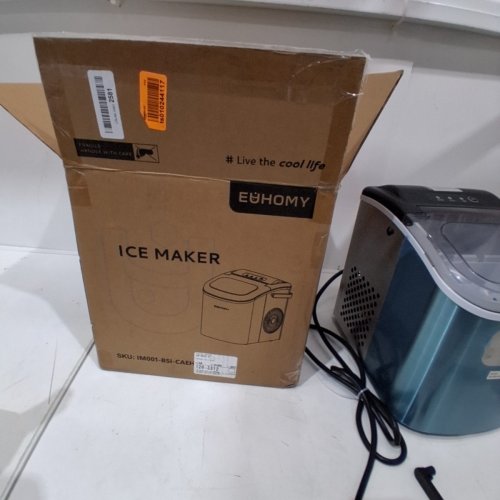 EUHOMY COUNTERTOP ICE MAKER MACHINE WITH HANDLE, BASKET AND SCOOP - MAKES 26LBS PER DAY - BLACK - (IM001-BSI-CAEH / IM-06S) image 5