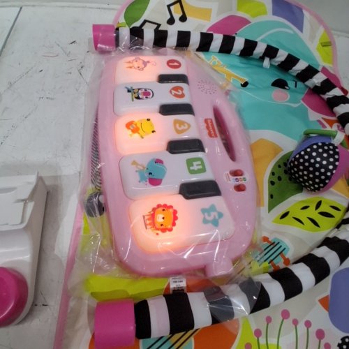 FISHER-PRICE BABY ACTIVITY MAT GLOW AND GROW KICK & PLAY PIANO GYM - AGES 0+ - PINK - (MODEL:HVX57) image 2