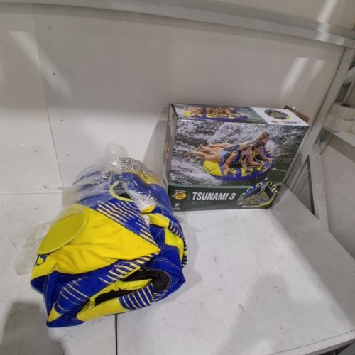 BPS TSUNAMI 3 TOWABLE TUBE - 3-PERSON - 510LBS MAX - BLUE/YELLOW image 2