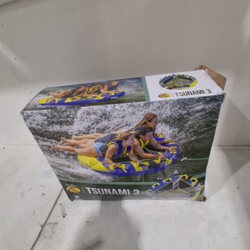 BPS TSUNAMI 3 TOWABLE TUBE - 3-PERSON - 510LBS MAX - BLUE/YELLOW image 5