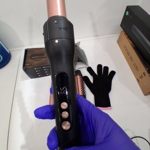 6PC CURLING IRON WAND WITH INTERCHANGEABLE CERAMIC TOURMALINE BARRELS - 9MM-32MM - BLACK/ROSE GOLD (MODEL: KS-C101) image 2
