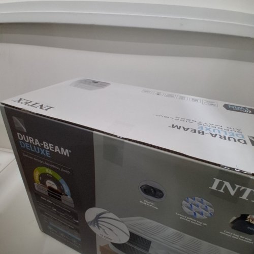 INTEX DURA-BEAM DELUXE SUPREME AIR-FLOW AIR MATTRESS WITH BUILT-IN ELECTRIC PUMP - 20" TWIN - GREY (MODEL: 64487ED) image 4