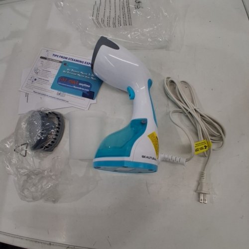 BEAUTURAL HANDHELD CLOTHING STEAMER WITH 30-SECOND HEAT UP & 8.79OZ WATER TANK - 1200W - AQUA/WHITE - (MODEL: 722NA-0001) image 4