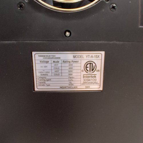 NORTHCLAN THERMOELECTRIC WARMING/COOLING MINI FRIDGE - 15L (21 CAN) CAPACITY - BLACK (MODEL: YT-A-15X) image 5