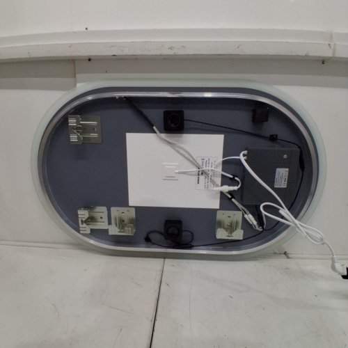 S-BAGNO OVAL LED ANTI-FOG WATERPROOF SHATTERPROOF WALL MOUNT BATHROOM MIRROR - 20" X 32" - SILVER (MODEL: USM3099-MADRID) image 3