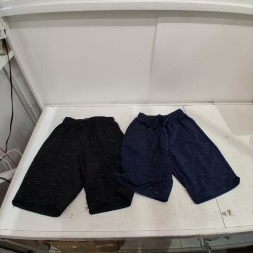 2PK MEN'S BOYZN ATHLETIC SHORT WITH POCKETS - SMALL - BLACK/NAVY BLUE image 2