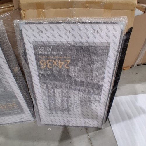 3PK HOMSO POSTER FRAME METAL THIN BOARD FRAME WITH ACRYLIC PLEXIGLASS - 20X28 WITH MAT OR 24"X36" WITHOUT MAT - BLACK image 4