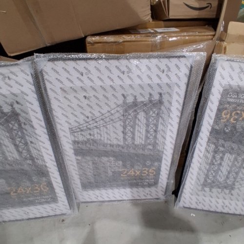 3PK HOMSO POSTER FRAME METAL THIN BOARD FRAME WITH ACRYLIC PLEXIGLASS - 20X28 WITH MAT OR 24"X36" WITHOUT MAT - BLACK image 5