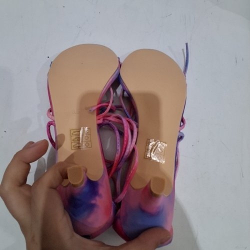 ALLEGRA K STRAPPY HEELED SANDALS - SIZE 8.5 - PINK / PURPLE (STYLE: HYS98227C-1) image 5