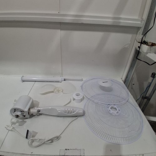 TOOLTECH 3-SPEED OSCILLATING PEDESTAL FAN - 16" - WHITE (MODEL: 100077) image 3