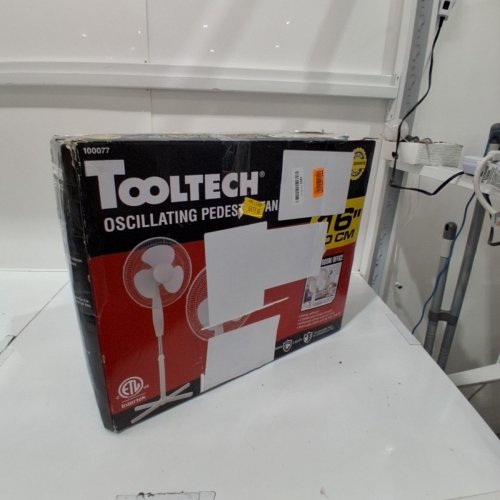 TOOLTECH 3-SPEED OSCILLATING PEDESTAL FAN - 16" - WHITE (MODEL: 100077) image 5