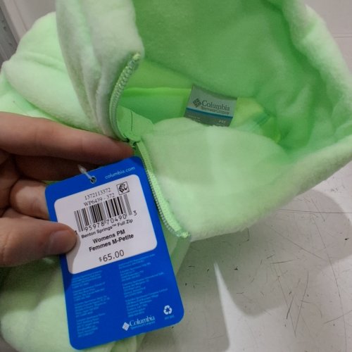 WOMEN'S COLUMBIA BENTON SPRINGS FULL ZIP SWEATER - PETITE MEDIUM - GREEN image 2