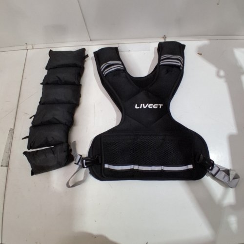 LIVEET ADJUSTABLE WEIGHTED VEST/ 6 IRONSAND BAGS - 20-32LBS - BLACK - (MODEL: FWV-LB32-BK) image 3