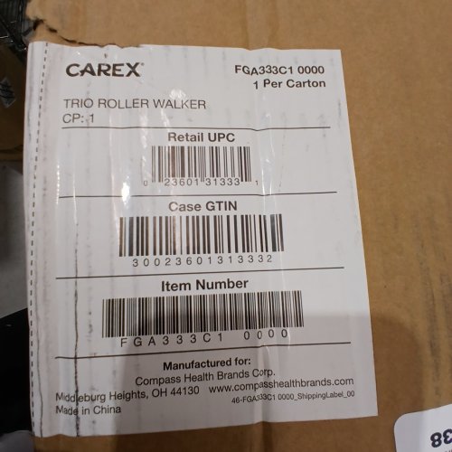 CAREX FOLDABLE & HEIGHT ADJUSTABLE 3-WHEEL WALKER FOR SENIORS - 31" - 38" - BLUE (MODEL: FGA33300 0000) image 3