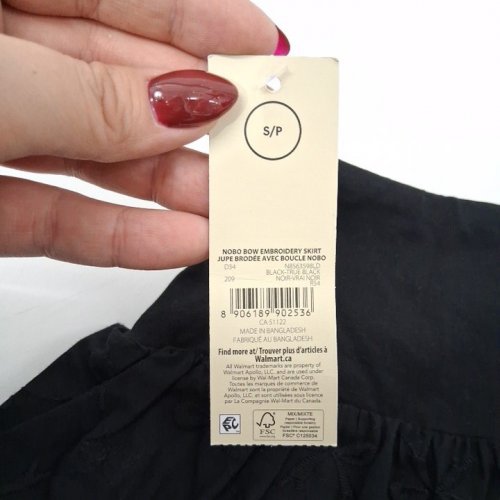 WOMEN'S NOBO BOW EMBROIDERED SKIRT - SMALL - BLACK (STYLE: NBS63598LD) image 3