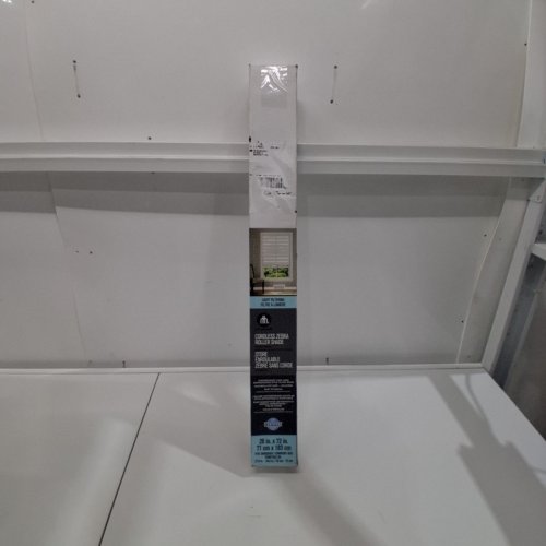 HOMETRENDS CORDLESS ZEBRA ROLLER SHADE, LIGHT FILTERING BLINDS - 28" X 72" - WHITE FINISH (MODEL: HTM1308721C) image 3