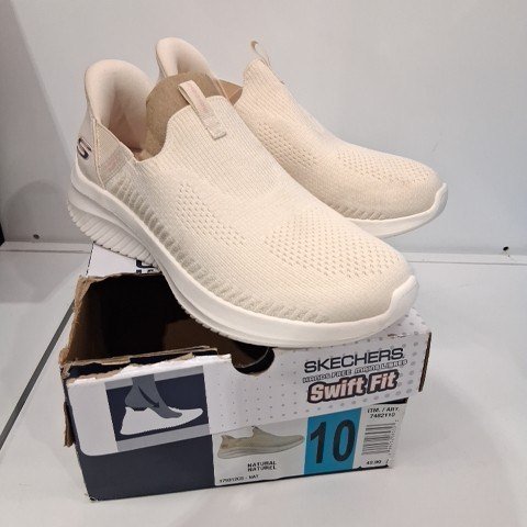 WOMEN'S SKECHERS SWIFT FIT HANDS-FREE SLIP-ON SHOES - 9- NATURAL (STYLE: 179312CS / 7482110) image 2