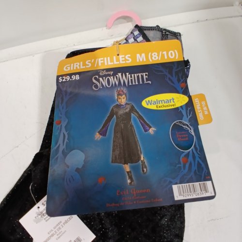 GIRLS DISNEY SNOW WHITE LIVE ACTION EVIL QUEEN COSTUME - MEDIUM, 8-10 - BLACK image 3