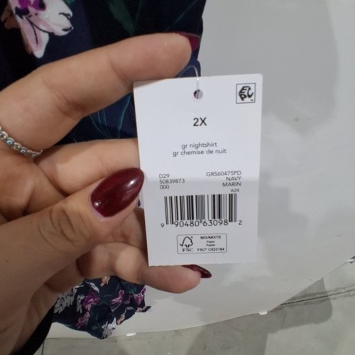 WOMEN'S GEORGE FLORAL V-NECK SHORT SLEEVE NIGHTSHIRT - 2X - NAVY (STYLE: GRS60475PD) image 3