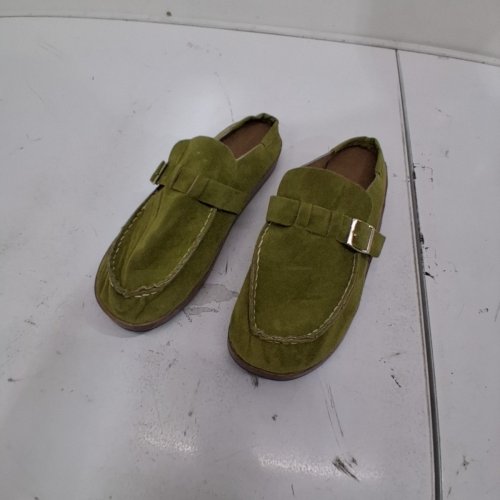 WOMENS MOCCASIN WITH BUCKLE STYLE LOAFER SHOES - SMALL - GREEN image 2