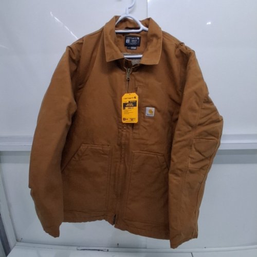 MEN'S SHERPA LINED FIELD JACKET LOOSE FIT WASHED DUCK -LARGE TALL -CARHARTT BROWN (STYLE:OC4293-M) image 2