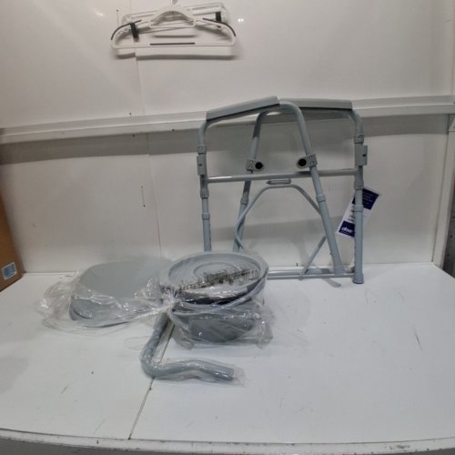 DRIVE MEDICAL STEEL FOLDING FRAME COMMODE - GREY image 2