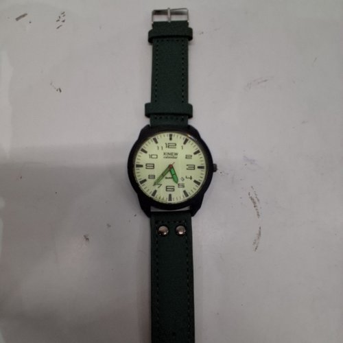 MENS XINEW QUARTZ CALENDAR WRISTWATCH -46 MM- BLACK AND GREEN image 3