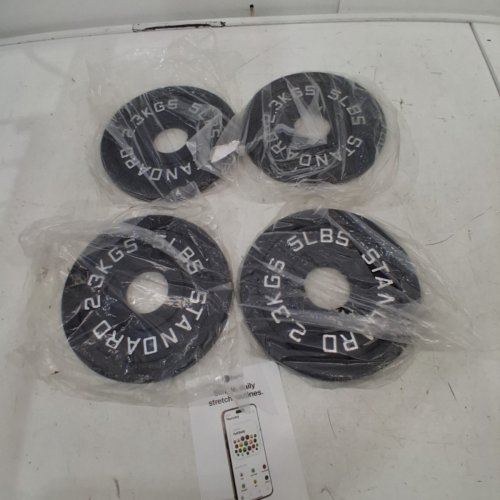 4PK STANDARD CAST IRON WEIGHT PLATES - 2" HOLE 5LBS/EACH (20LB TOTAL) - BLACK image 2