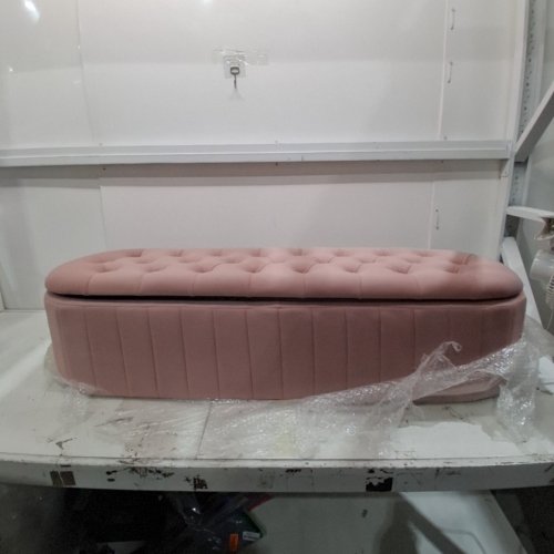 CALABASH STORAGE OTTOMAN BENCH - 47" X 16.5" - PINK image 2