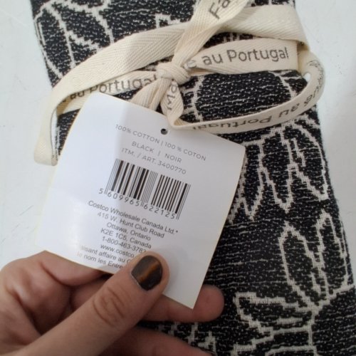 5PK MADE IN PORTUGAL WOVEN COTTON TOWELS - 20" - BLACK AND WHITE (ITEM: 3400770) image 2