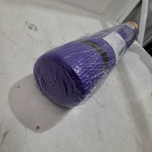 NON SLIP COMFORT FOAM EXTRA THICK YOGA MAT - 24" X 6" - PURPLE/BLACK image 3