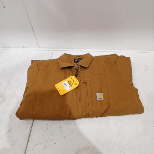 MEN'S CARHARTT SHERPA LOOSE FIT WASHED DUCK LINED FIELD JACKET - SMALL - BROWN (STYLE: OC4293-M) image 2