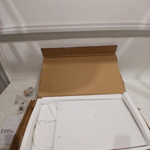 ONE DOOR BATHROOM VANITY STORAGE CABINET - 26" X 14" X 35" - WHITE - (MODEL: image 3