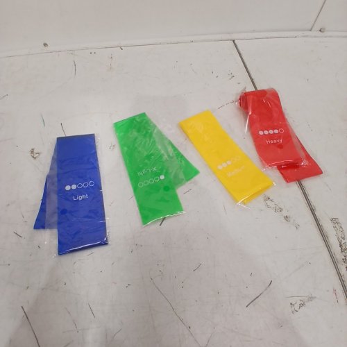 4PK SLIM PANDA RESISTANCE ELASTIC LOOP BANDS FOR FITNESS - X-LIGHT - HEAVY - GREEN / RED / YELLOW / BLUE image 2