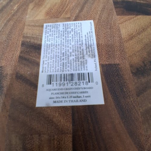 IRONWOOD GOURMET SQUARE WOODEN CHARLESTON END GRAIN CHEFS CUTTING BOARD - 14" X 14" X 1.25" - ACACIA image 3