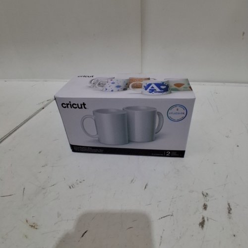 2PK CRICUT BEVELED BLANK CERAMIC MUGS FOR CRICUT MUG PRESS - 12OZ - WHITE image 3
