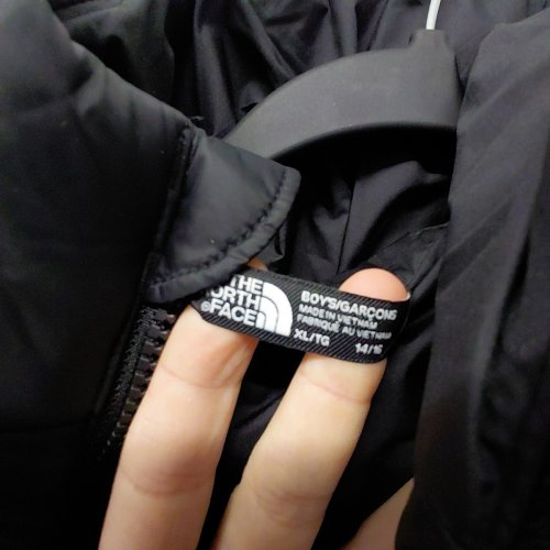 BOYS' THE NORTH FACE YDRENALITE DOWN HOODED PUFFER JACKET - EXTRA LARGE (14/16) - BLACK image 3