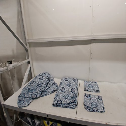 4PC HITTIME MEDALLION PATTERN BEDSHEET SET - QUEEN - BLUE/GRAY (MODEL: 0686585578297) image 2