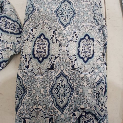 4PC HITTIME MEDALLION PATTERN BEDSHEET SET - QUEEN - BLUE/GRAY (MODEL: 0686585578297) image 3