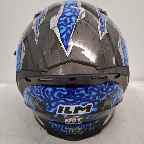 ILM MOTORCYCLE FULL-FACE HELMET - PINLOCK COMPATIBLE WITH CLEAR AND TINTED VISORS - MEDIUM - MANTA BLUE (MODEL: ILM-Z501) image 7
